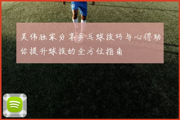 吴伟独家分享乒乓球技巧与心得助你提升球技的全方位指南